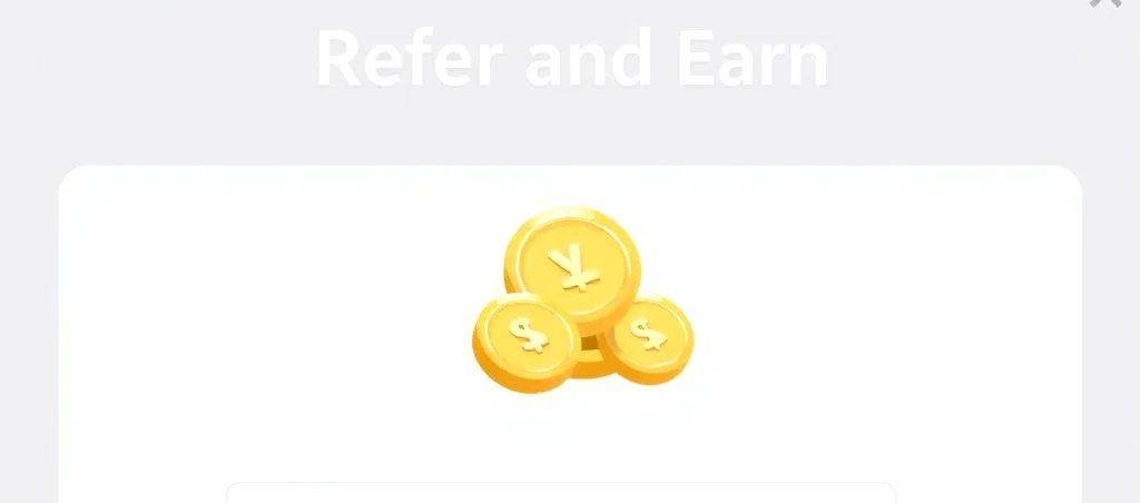 Refer and Earn screen with coins and referral options